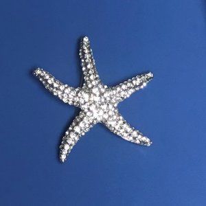 New STARFISH Pin/Brooch Crystal Rhinestone Beach Wedding Lapel Pin